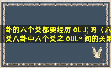 卦的六个爻都要经历 🐦 吗（六爻八卦中六个爻之 🌺 间的关系）